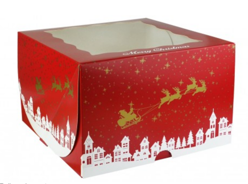 Christmas Cake Boxes REINDEER - 254 x 254 x 127mm