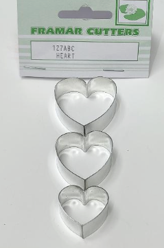 Heart Framar Metal cutters set of 3--127ABC