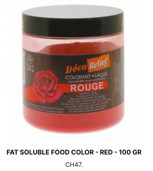 DECO RELIEF COLOUR   Special Chocolate Food Colour -Red 100g   CH47