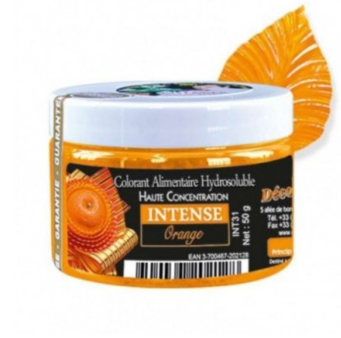 Intense Food Colour-Deco Relief H/C Food Colour  -Orange-50g   INT31