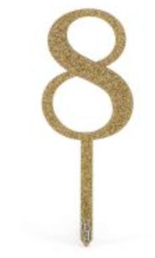 ACRYLIC GLITTER CAKE TOPPER-Numbers (GOLD/SILVER/ROSE GOLD)