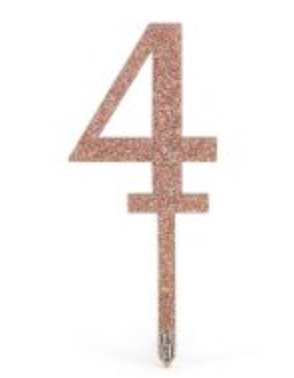 ACRYLIC GLITTER CAKE TOPPER-Numbers (GOLD/SILVER/ROSE GOLD)