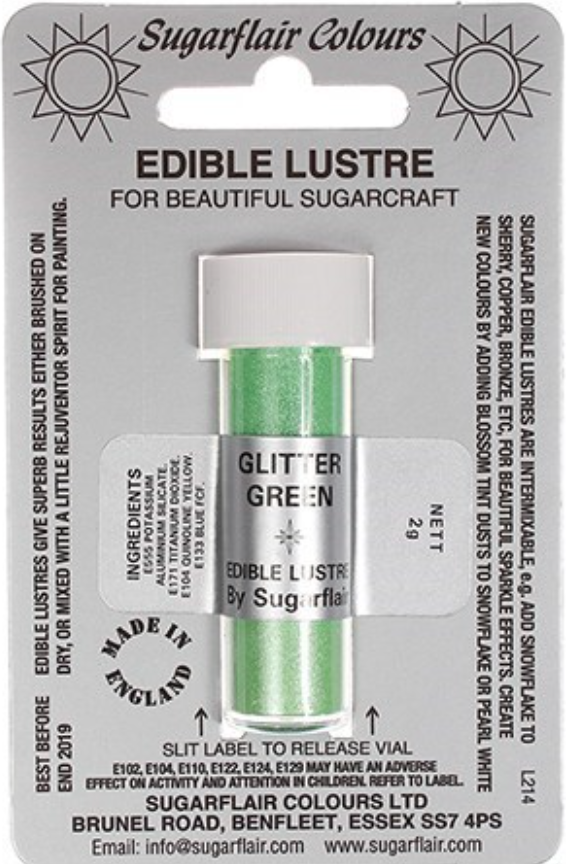 SUGARFLAIR Edible Lustre Glitter -2g CHOOSE COLOUR
