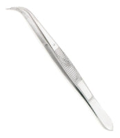 Metal tweezers with angled tip 4.5inch