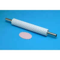 15IN DEEP IMPRESSION BASKWEAVE ROLLING PIN W/HANDLE