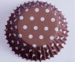 Standard Baking Cases 60/pk  -Brown Polka Dots BC732