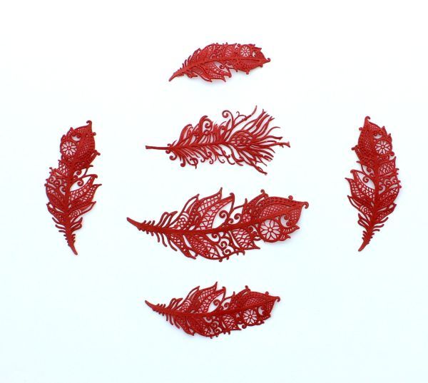 Feathers 3D Large Cake Lace Mat By Claire Bowman