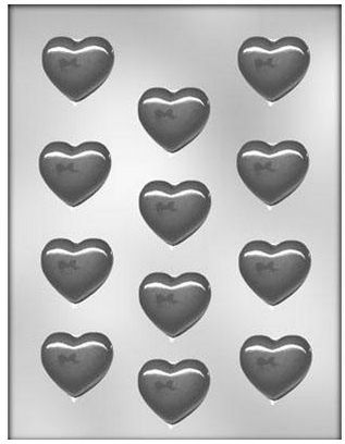 Smooth Heart Chocolate Mould 40x40x10mm 12 Cavity