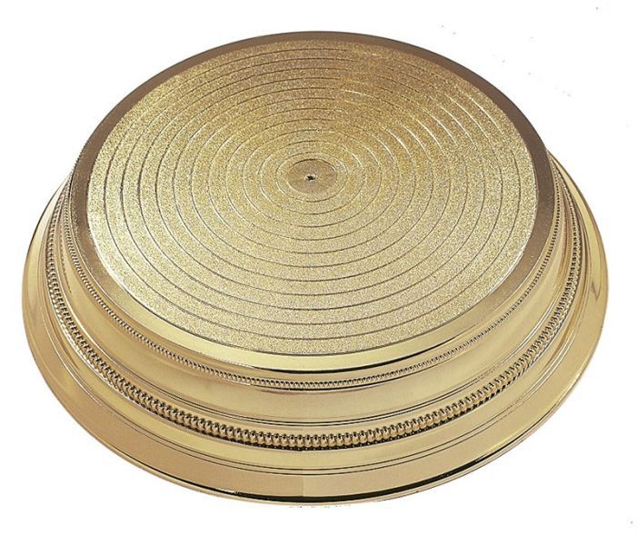 Round Plastic Cake Stand - 14 inch Top Gold