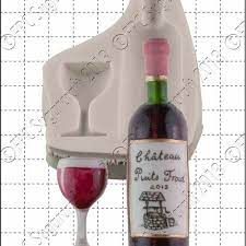 Wine Bottle & Glass Silicone Mould by FPC C158
