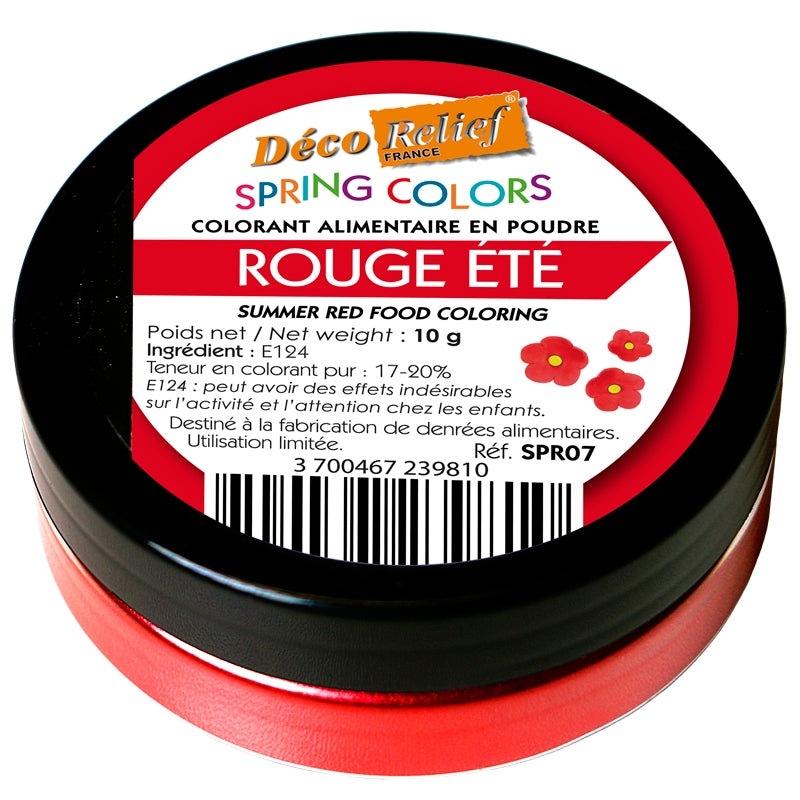 WATER SOLUBLE FOOD COLOURING -SUMMER RED - 10g