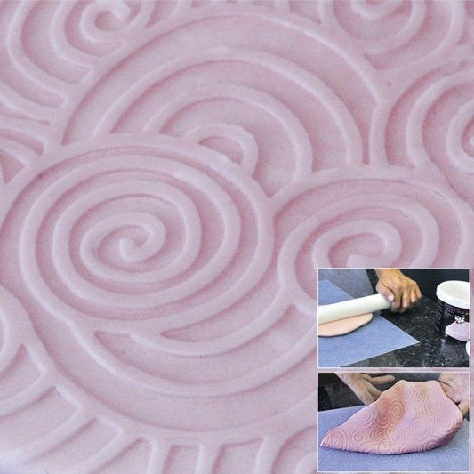 Silicone non stick texture mat  Spiral 400 x 300mm #DRQE09