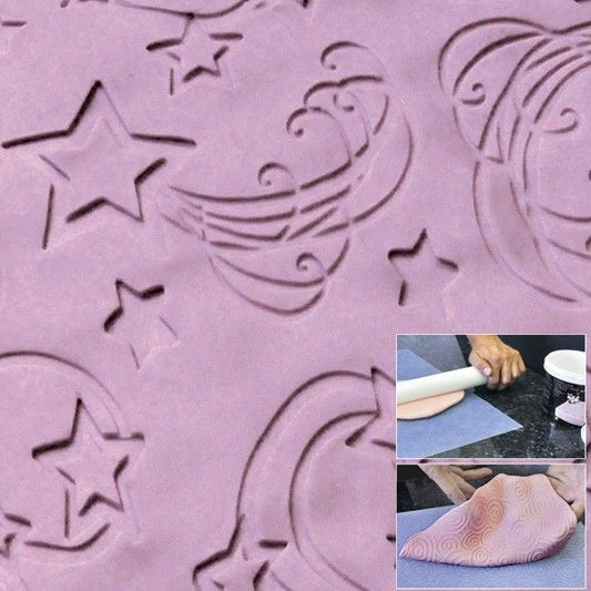 Silicone non stick texture mat  Stars  large mat 510 x 510mm #DRQX008