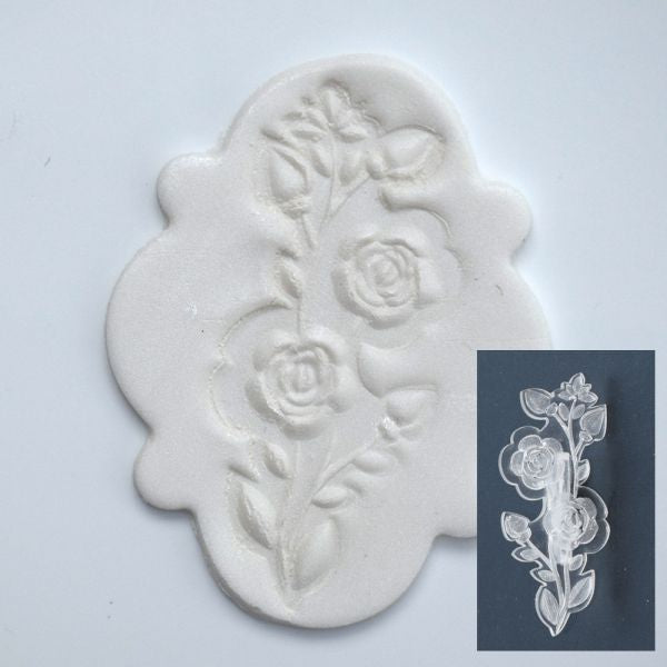 Embossing stamp - Double Roses 67mm tall ( PERU)