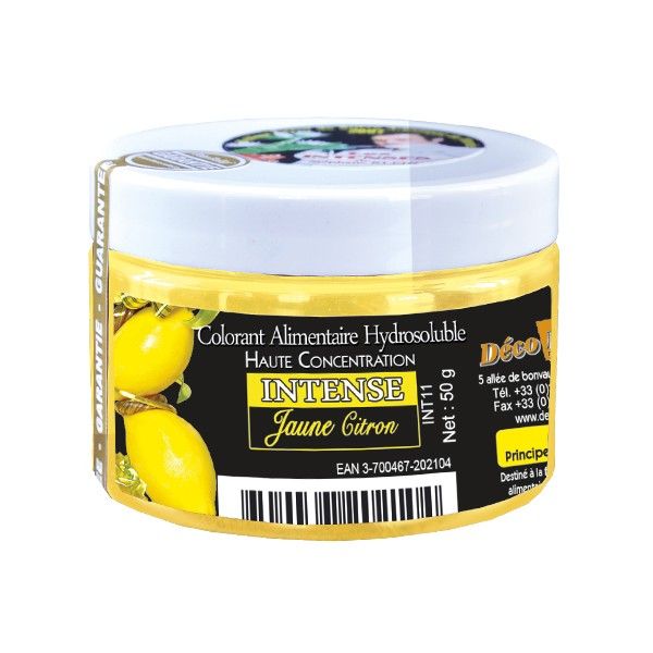 Intense Food Colour- Deco Relief H/C Food Colour -Lemon Yellow -50g  INT11
