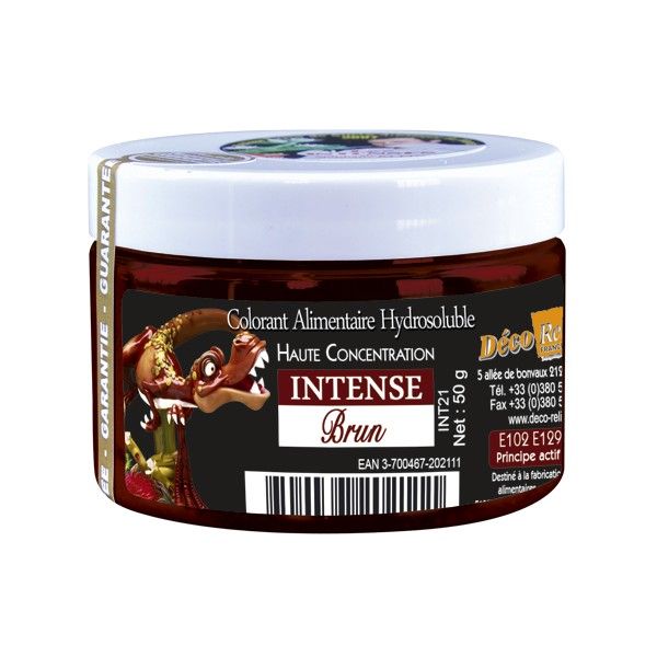 Intense Food Colour-Deco Relief H/C Food Brown-50g  INT21