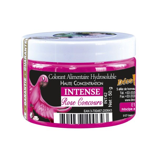 DECO RELIEF COLOUR  INTENSIVE WATER SOLUBLE FOOD COLOUR -Rose 50g  INT42