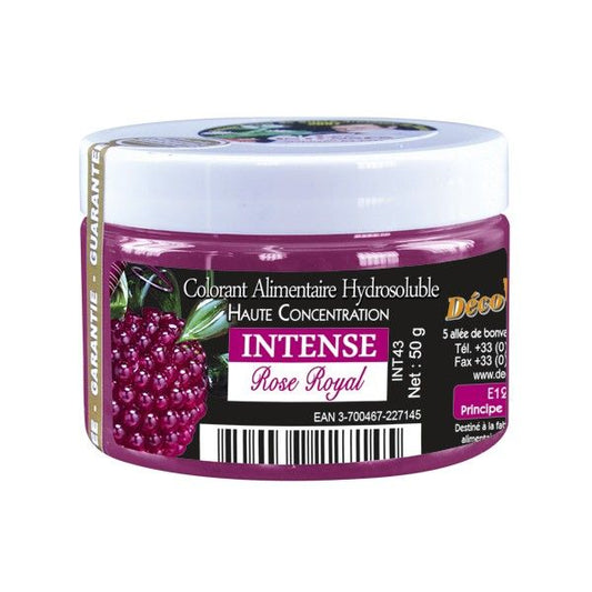 DECO RELIEF COLOUR  INTENSIVE WATER SOLUBLE FOOD COLOUR -Royal Rose -50g  INT43