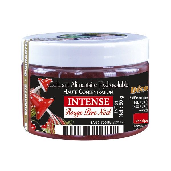 DECO RELIEF COLOUR  INTENSIVE WATER SOLUBLE FOOD COLOUR  -Santa Claus Red -50g #INT51