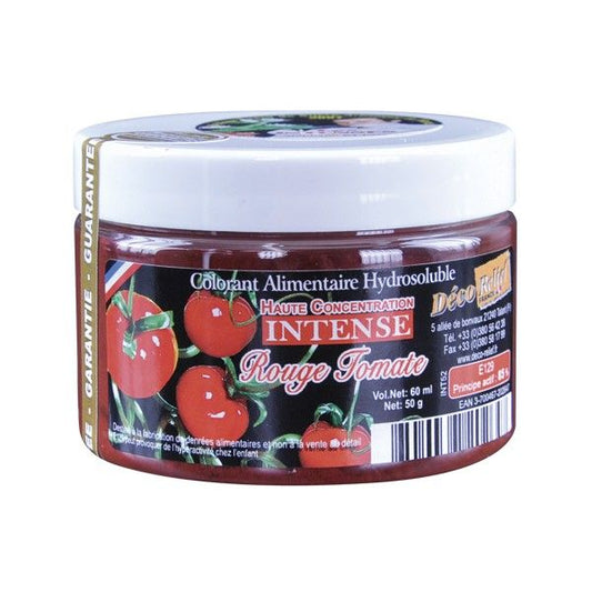 DECO RELIEF COLOUR  INTENSIVE WATER SOLUBLE FOOD COLOUR -Tomato Red -50g -INT52
