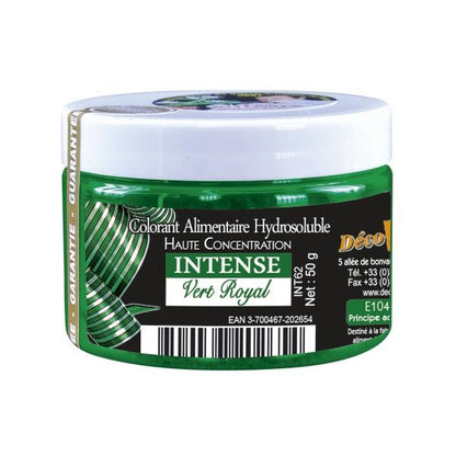 DECO RELIEF COLOUR  INTENSIVE WATER SOLUBLE FOOD COLOUR  -Royal Green -50g  INT62