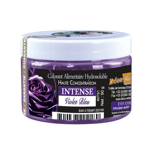 DECO RELIEF COLOUR  INTENSIVE WATER SOLUBLE FOOD COLOUR -Blue Purple -50g.  INT91