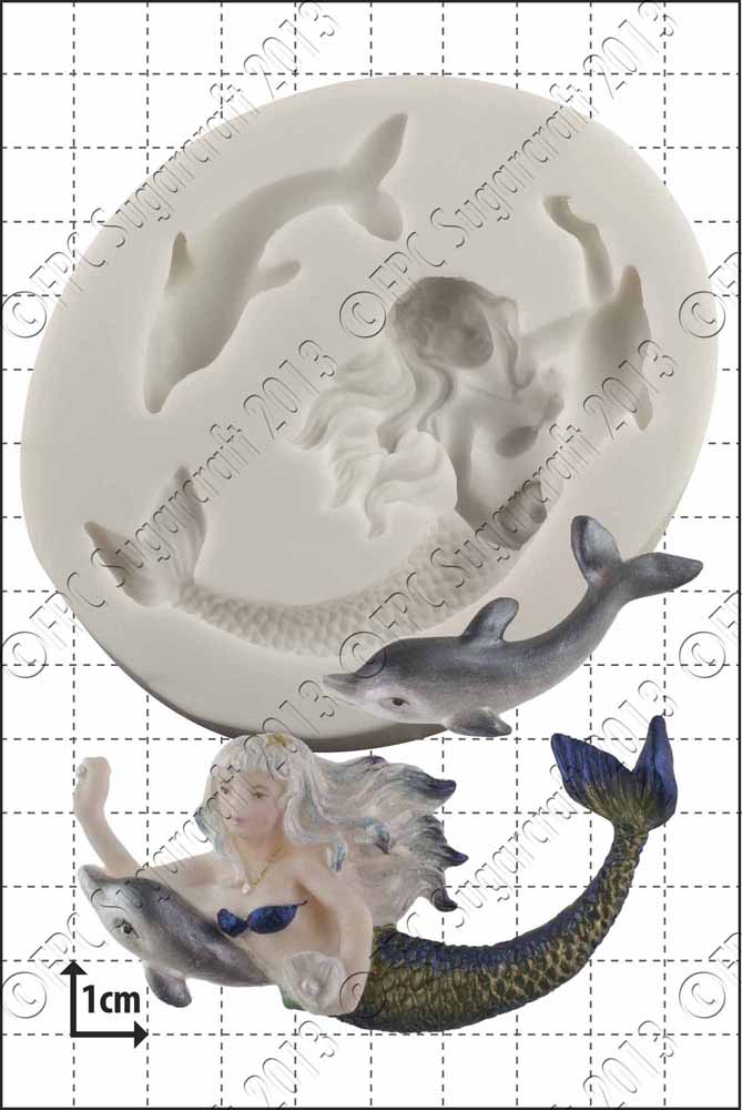 Mermaid & Dolphin Silicone Mould BY FPC C031