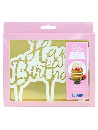 PME Cake Topper Cutter, Happy Birthday - Script