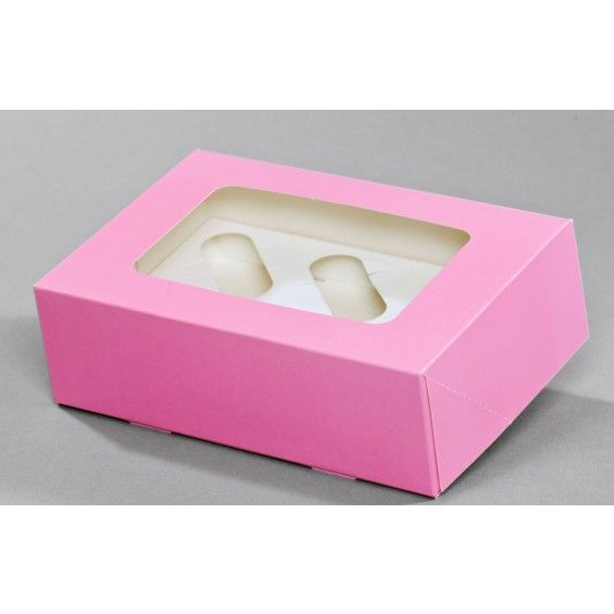 Baby Pink  6 Cupcake Box with insert - Take 6 Standard size cupcakes