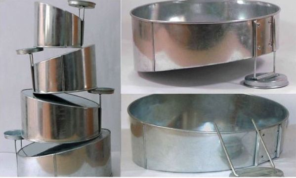 Baking Tin Set- Round Topsy Turvy  Set of 4  Galvanised  baking tins (6, 8, 10 & 12 inch Set)