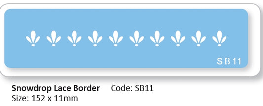 Snowdrop lace border- Stencil by JEM #SB11