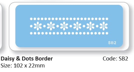 Stencil Daisy And Dots Border   SB2