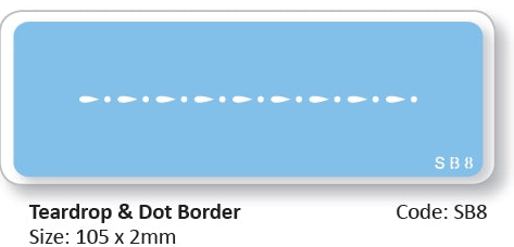 Teardrop and dot border- Stencil by JEM #SB8
