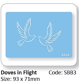 Stencil Doves In Flight