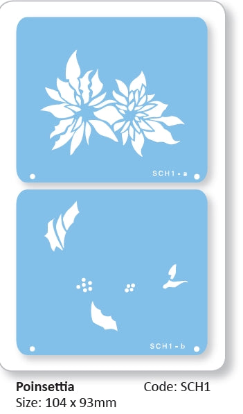 Poinsettia - Layered Set of 2- Stencil  #-SCH1