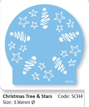 Stencil Christmas Trees And Stars   SCH4
