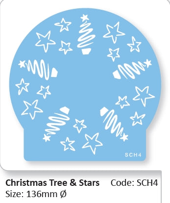 Stencil Christmas Trees And Stars   SCH4