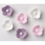 Assorted Sugar Flowers - White, Lilac, Pink