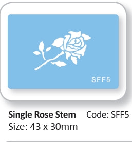 Single Rose Stem, Stencil  -#-SFF5