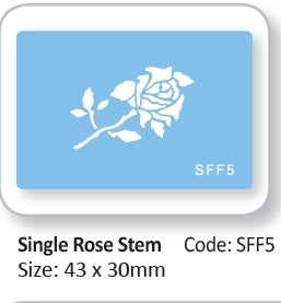 Single Rose Stem, Stencil  -