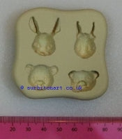 Animal Head Small-Bear, Pig, Rabbit and Squirrel-DPM MOULD