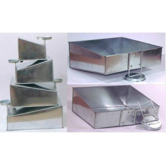 Baking Tin Set-  Square Topsy Turvy Set of 4  Galvanised  baking tins (6, 8, 10 & 12 inch Set)