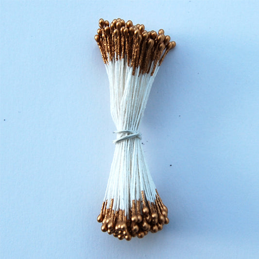 Gold Medium Round Pearl Stamen (app.144pieces 288 heads)