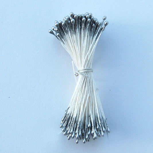 Silver Medium Round Pearl Stamen #FSSL10 (144pieces 288 heads)