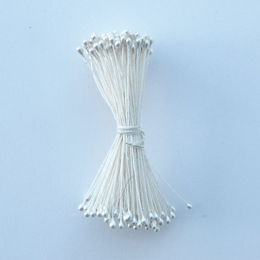 Medium Round Stamen Pearl White 1.5mm (144pieces 288 heads) #FSWP15
