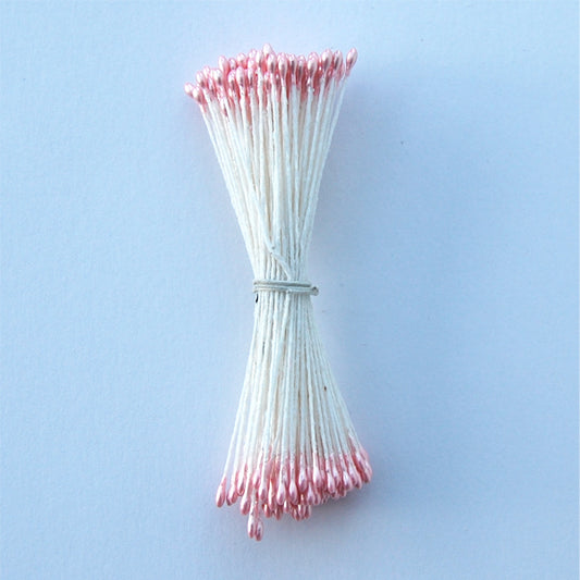 Small Round Stamen Pearl Pink 1mm (144pieces 288 heads) #FSPP10