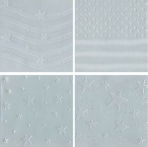 CK PRODUCTS-IMPRSSN MAT STAR-STRIPE ASST/4 [35-2710]  Set of 4