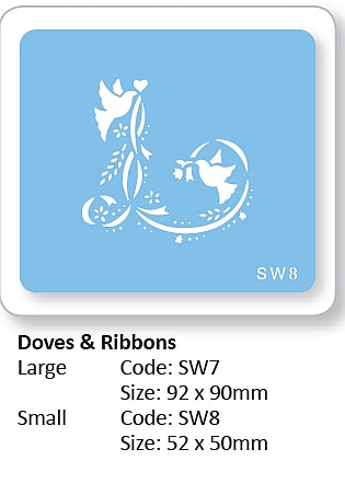 Stencil Doves And Ribbons SW8