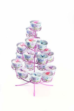 Cupcakes stand Spiral Stand - Pink - Holds 19 cakes - 460mm tall